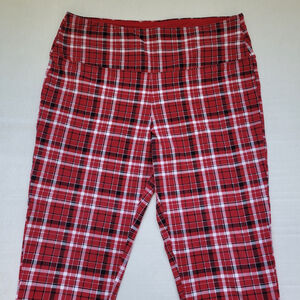 Intro. Love the Fit Women's Leggings Tummy Control, XL Red/White Christmas